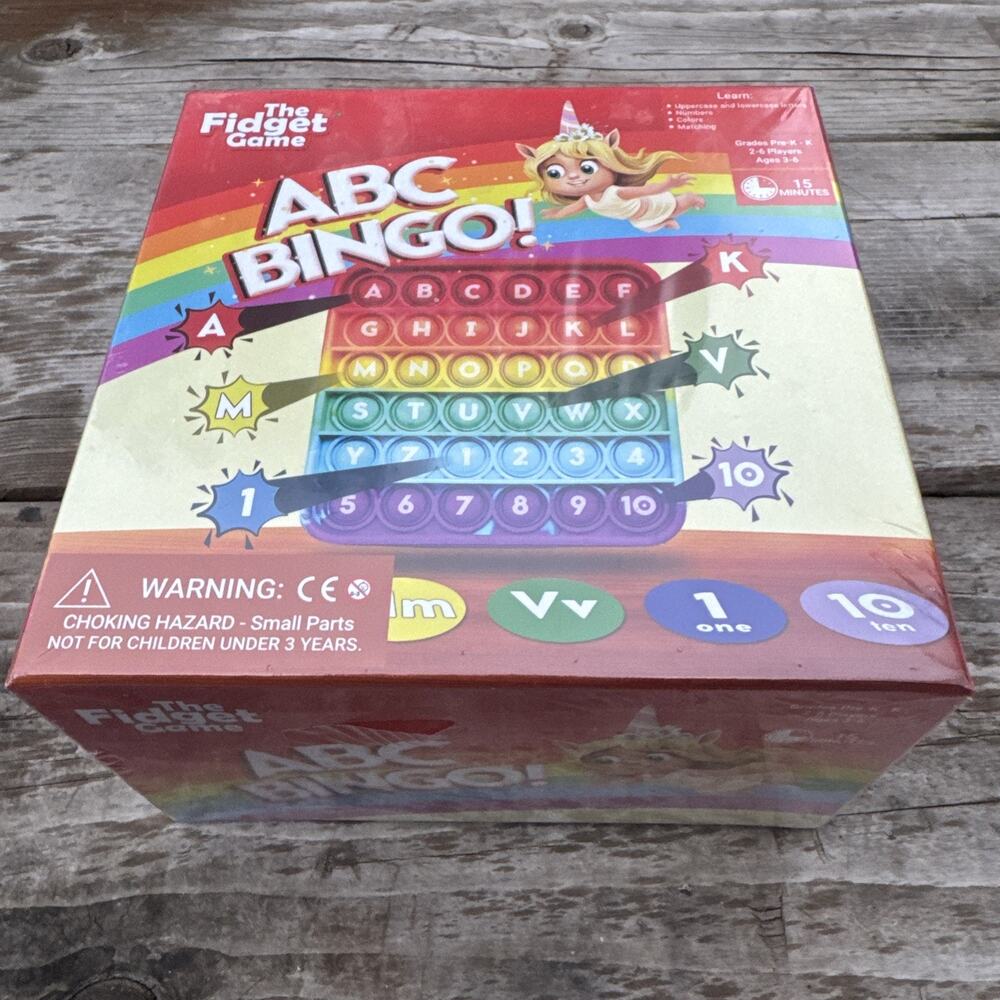The Fidget Game ABC Bingo - Six Educational Alphabet Bingo Popping Mats